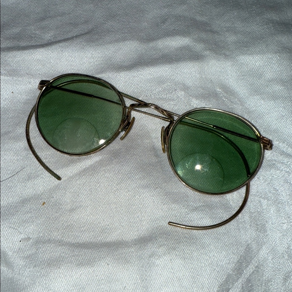 Stylish Green Round Vintage 1930's American Optical "FUL-VUE" safety Sunglasses